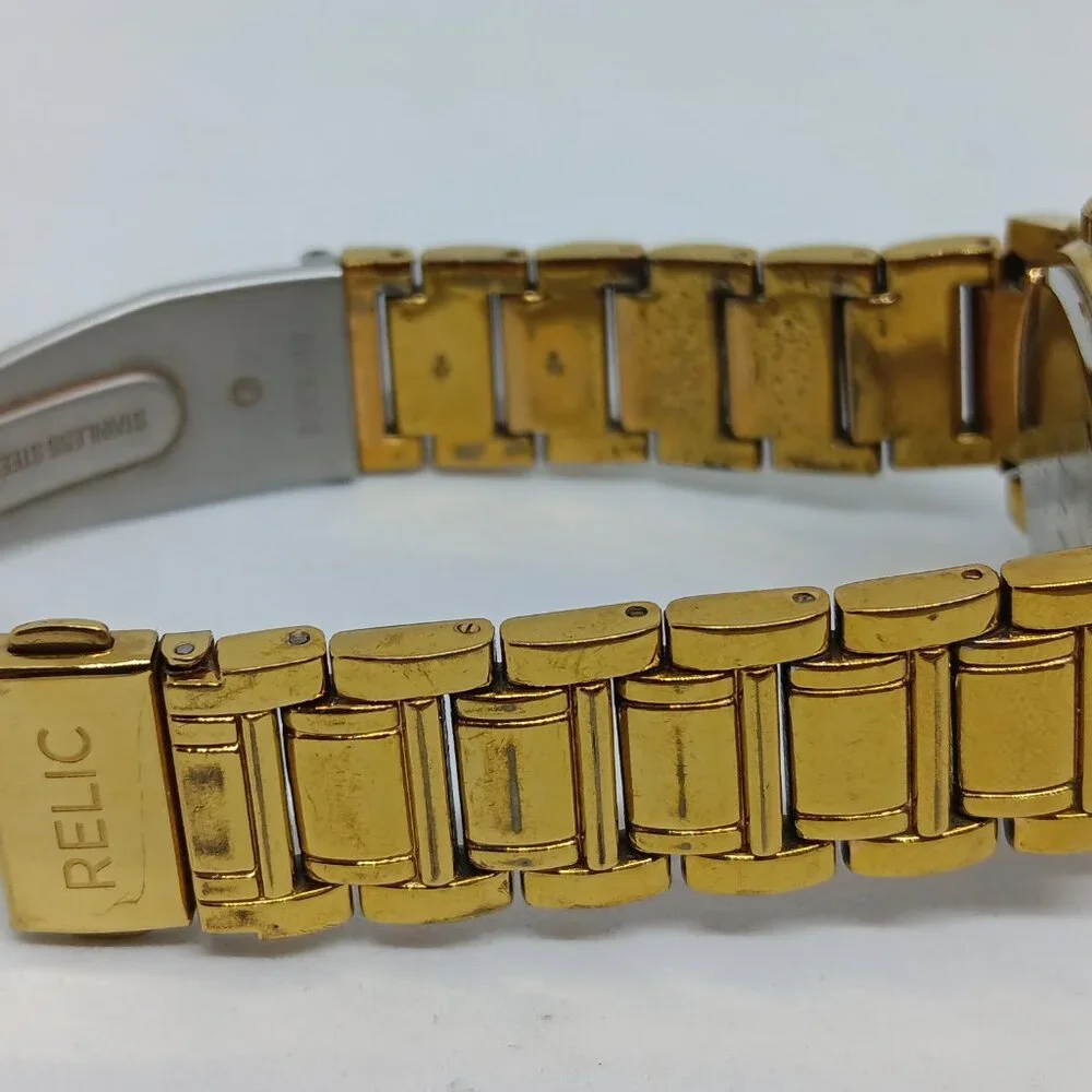 Relic ZR15668 Women's 34mm Gold Tone Multifunction Crystal Accent Watch